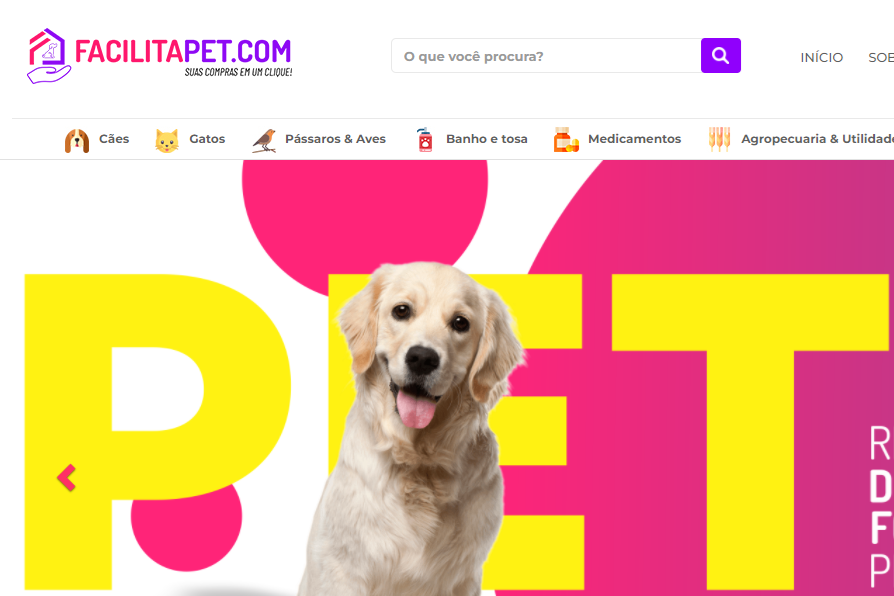 Personalização de layout Marketplace Facilita Pet